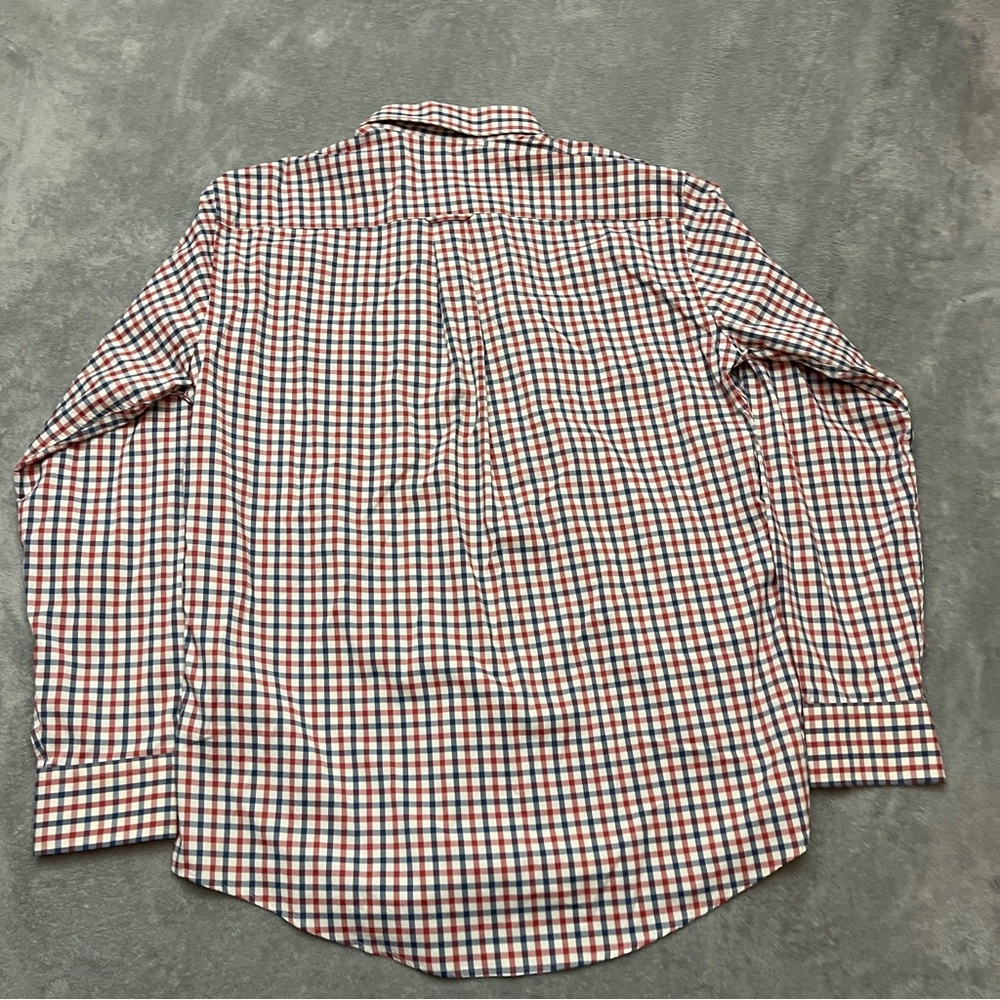 Classic Red and Blue Plaid Men's Casual Shirt - Picture 6 of 7
